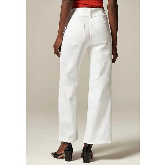 J.CREW Slim-wide Jean with Stacked Buttons Size 31 White NEW Modern Casual CH887 - Picture 6 of 14